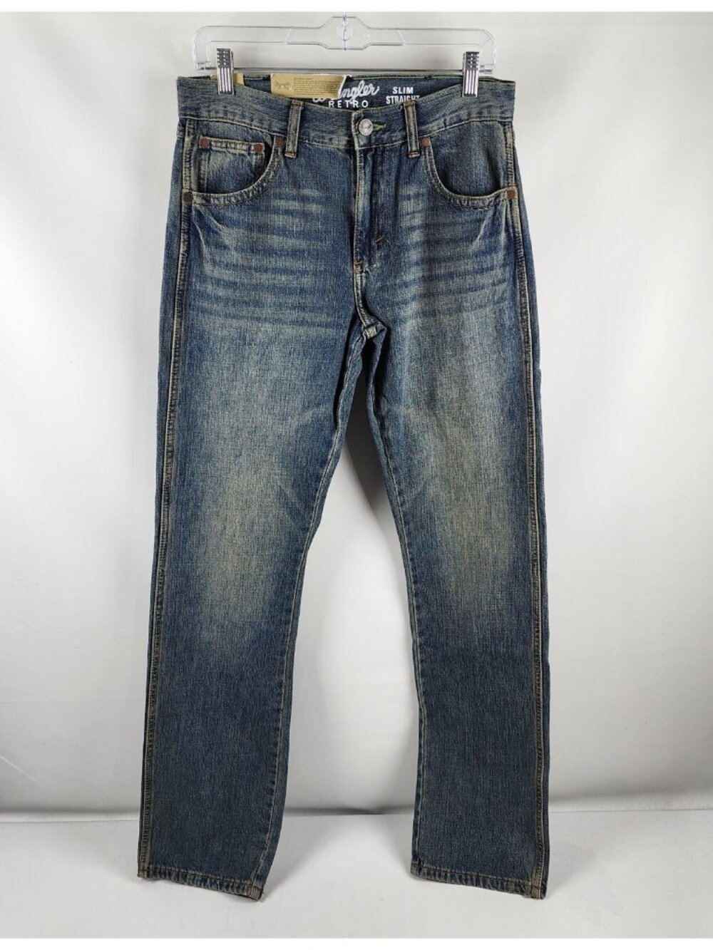 Wrangler Jeans Mens 29x34 Blue Retro Slim Straight Vintage Denim NWT